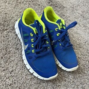 Nike Kids Blue and Green Athletic Shoes